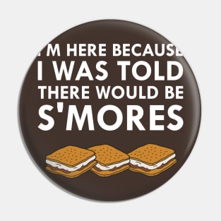 I Was Told There Would Be S'Mores Camping Pin