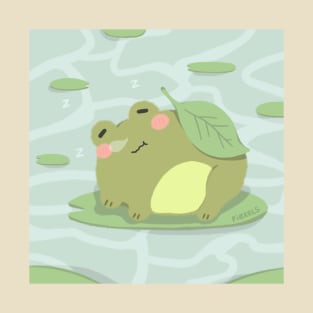 Sleepy Frog in Pond T-Shirt