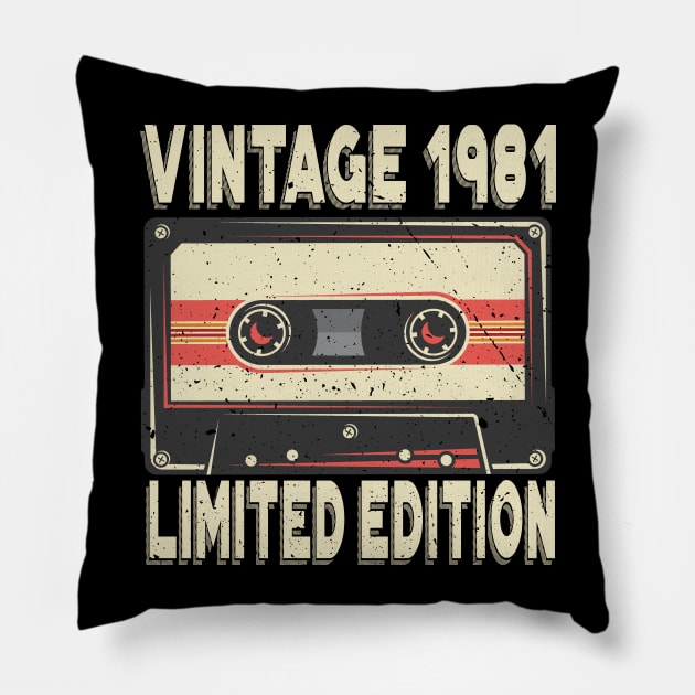 Vintage 1981 Limited Edition 40th Birthday Pillow by aneisha