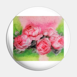 Vintage Pink Roses Pin