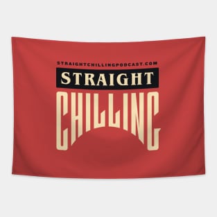 Straight Chilling Text Logo (Red) Tapestry