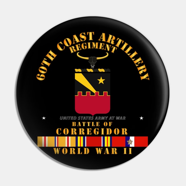 60th Coast Artillery Regiment - Battle of Corregidor - WWII w PAC SVC Pin by twix123844