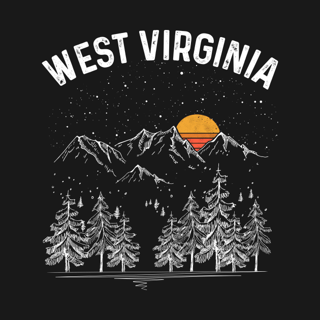 Vintage Retro West Virginia State by DanYoungOfficial