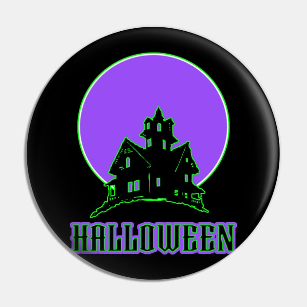 Haunted House Graphic Pin by LupiJr