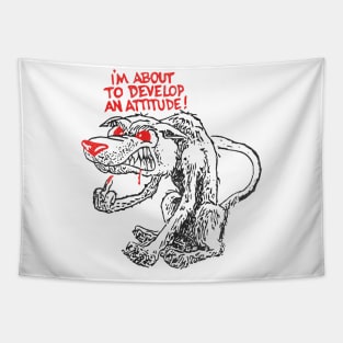 Wolf With An Attitude Problem Tapestry