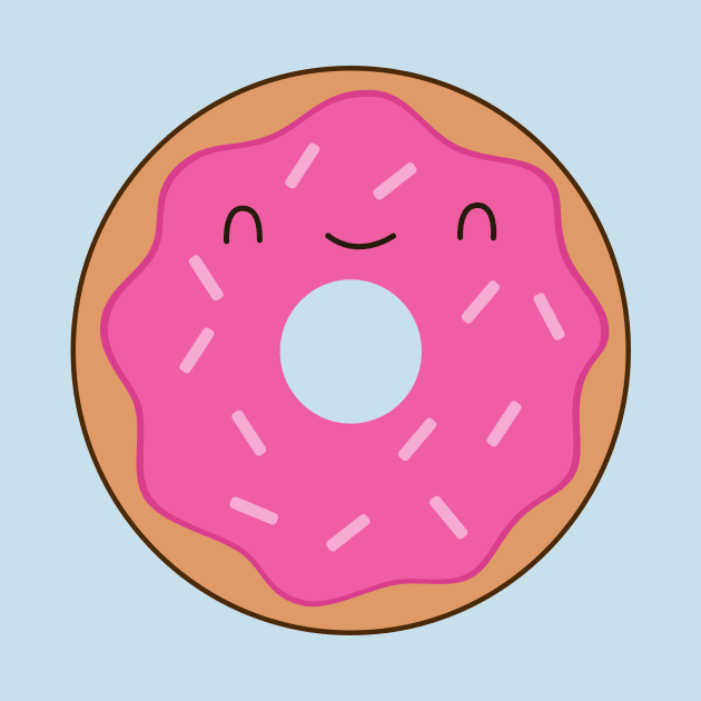 Kawaii and cute happy donut t-shirt by happinessinatee