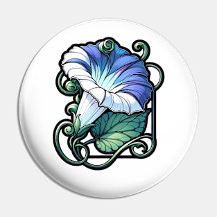 Art Nouveau Morning Glory September Birth Month Flower Pin