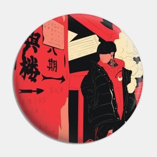 Hypebeast boy Chinese illustration Pin