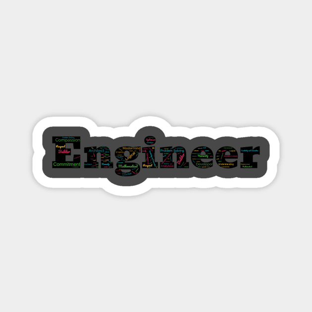 Engineer in words Magnet by Wordandart