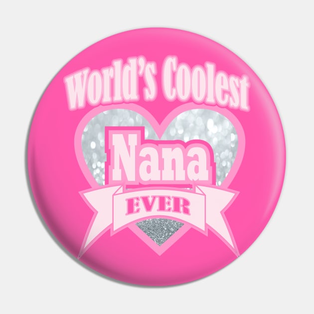 1980s Cute Grey Pink Best Grandma World's Coolest Nana Pin by Tina