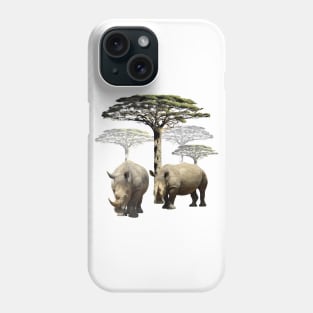 Rhinos on Safari in Kenya / Africa Phone Case