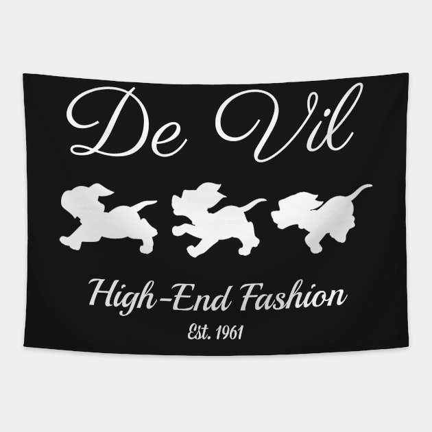 De Vil High-End Fashion (White) Tapestry by Couragetoflyshop