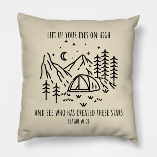 Lift Up Your Eyes On High Isaiah 40:26 Bible Verse Pillow