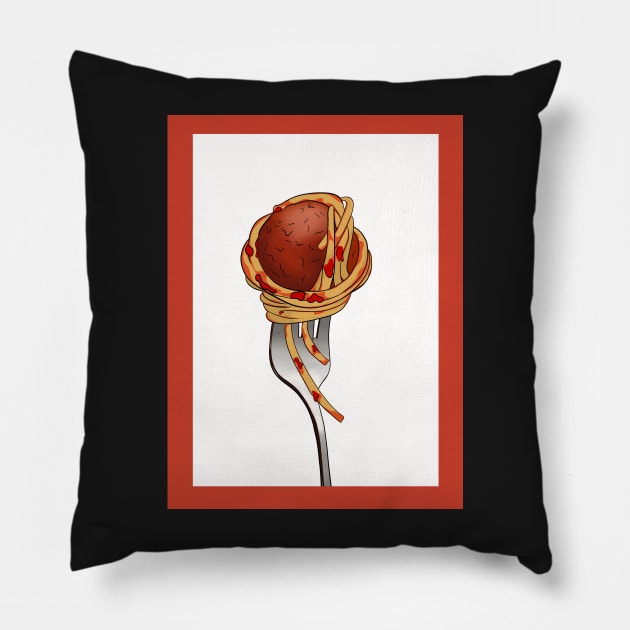 Moms spaghetti kitchen wall art Pillow by Holailustra