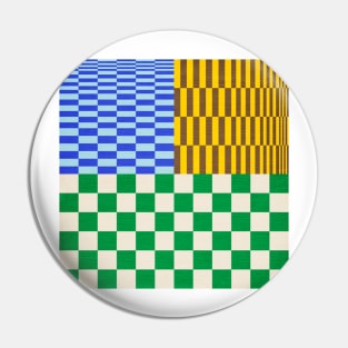 Retro Checkerboard Collage 02 Pin