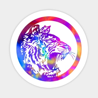 Rainbow Circle Tiger Head Magnet