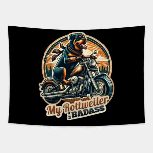 Biker Rottweiler Tapestry