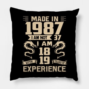 Dragon Made In 1987 I Am Not 37 I Am 18 With 19 Years Of Experience Pillow