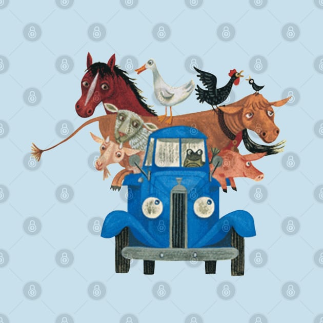 Little Blue Truck and Farm Animals Illustration by GoneawayGames