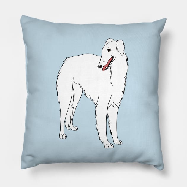 Borzoi Pillow by Adastumae