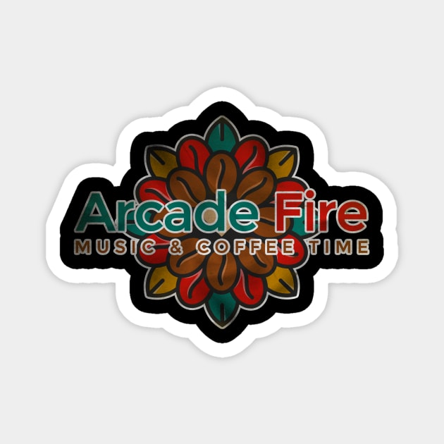 Arcade Fire Music & Coffee Time Magnet by Testeemoney Artshop