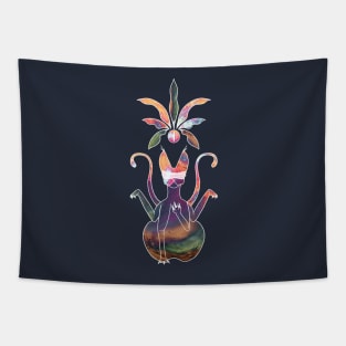 Galaxy Vase Cat :: Canines and Felines Tapestry