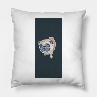 Pug Dog Portrait Pillow