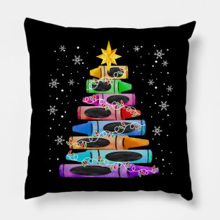 Christmas Crayon Tree Light Pillow