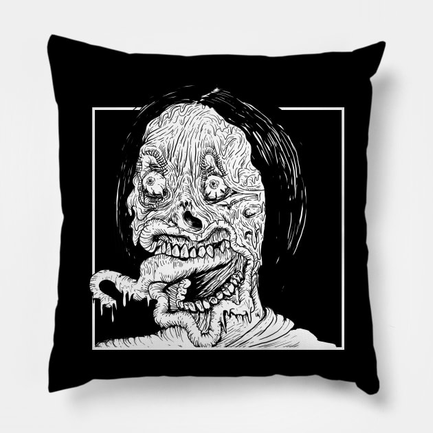 Ugly Face Dripping Pillow by DeathAnarchy