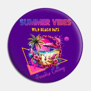 Colorful Summer Vibes - Beach Time Pin