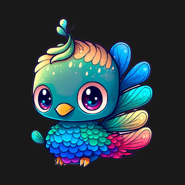 Beautiful peacock artwork Rainbow by UniqueMe