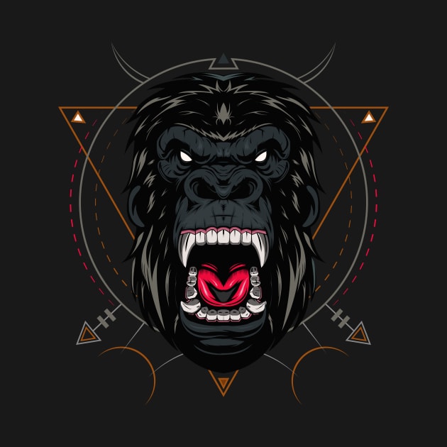 Angry gorilla head by AGORA studio