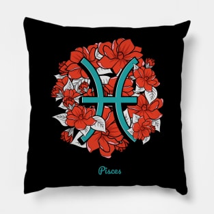 Floral Zodiac Sign Pisces Gift Women Men Pillow