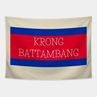 Krong Battambang City in Cambodian Flag Colors Tapestry