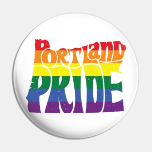 Portland Pride Festival - Oregon Silhouette  - Rainbow - Vintage Pin