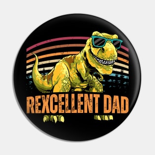 Rexcellent Dad Retro Dinosaur T-Rex Gift For Dad father day Pin