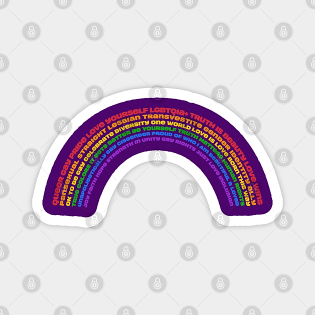 LGBTQ Pride Rainbow Made With Positive Messages Magnet by SeaLAD