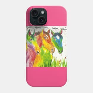 Colourful Horses, "Three Heads are better than one!" Phone Case