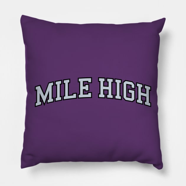 Colorado 'Mile High' Baseball Fan T-Shirt: Ignite Your Mile High Spirit with a Legendary Design! Pillow by CC0hort