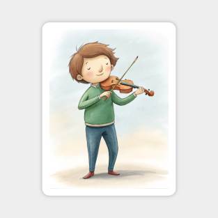 Violin playing cute boy Magnet