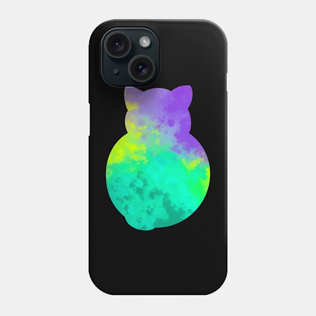 Purple turquoise cat silhouette Phone Case by Trizi‘s Art