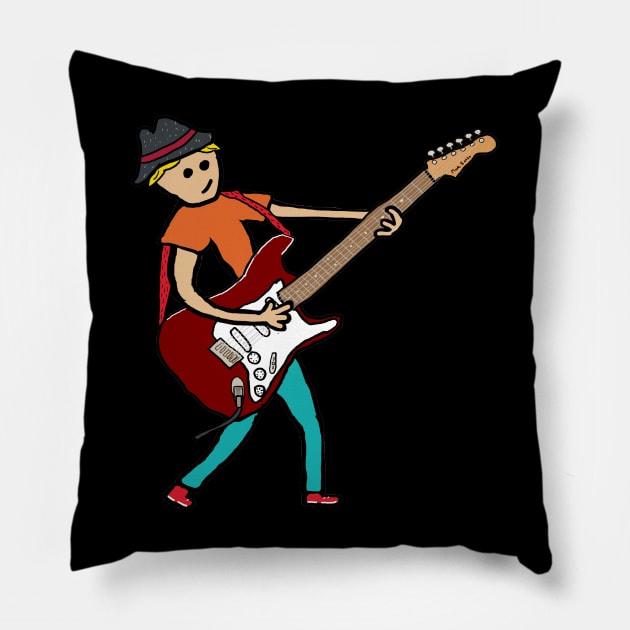 Guitarist Pillow by Mark Ewbie