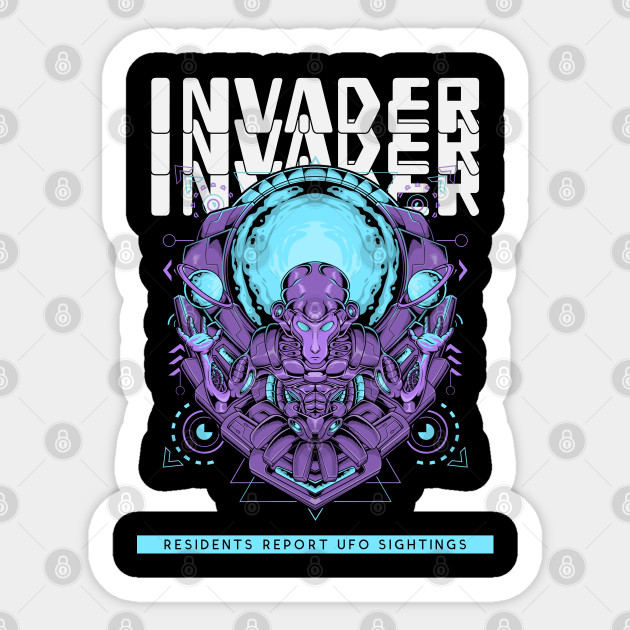 Alien Invader Design I Glitch Aliens UFO Day - Anomaly - Sticker