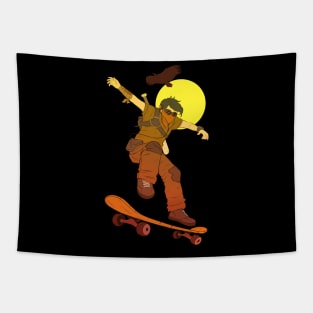 Post-Apocalypse skateboarder Tapestry