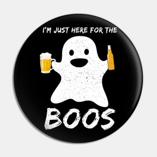 I'm just here for the boos Funny Beer Lover Halloween Pin