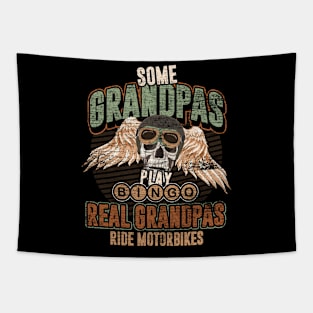 Biking Grandpa Fathers Day Motorbike Funny Biker Tapestry