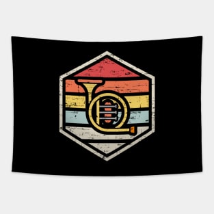 Retro Badge French Horn Tapestry