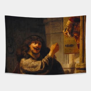 Samson Threatening His Father-In-Law by Rembrandt Tapestry