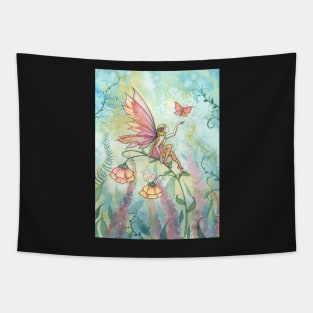 Free Fairy and Butterfly Art Watercolor Illustration Tapestry