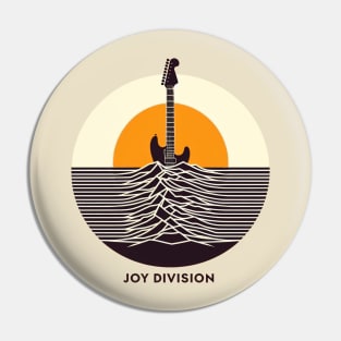 Joy Division Retro Guitar Sun waves Pin